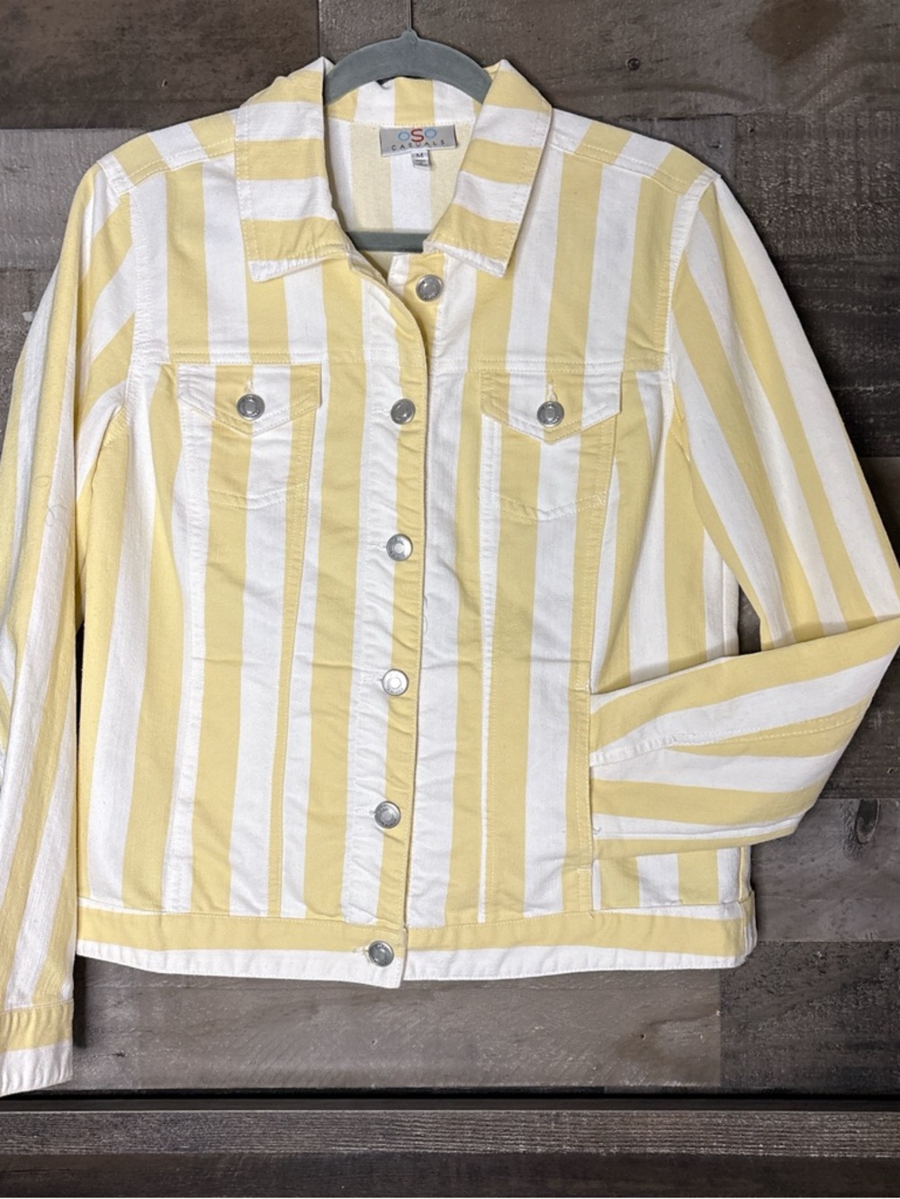 Striped Yellow & White Women's Jacket